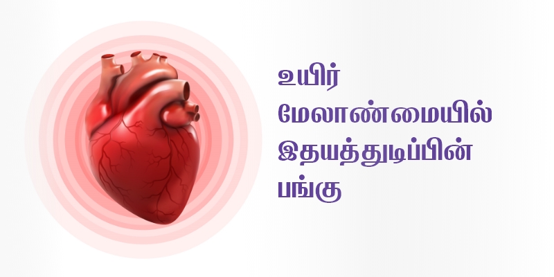 A collage with text and a vector image of a pumping heart.