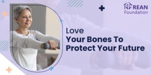 An old woman with a smiling face doing bone strengthening exercises