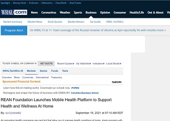 A screenshot of an article published on wral.com about Rean Foundation