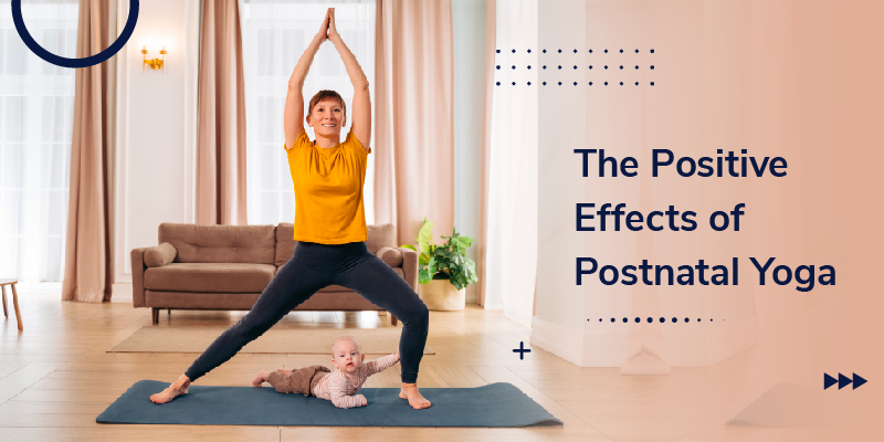Image of a mother practicing yoga standing in a plank position above her baby boy illustrates postnatal yoga.