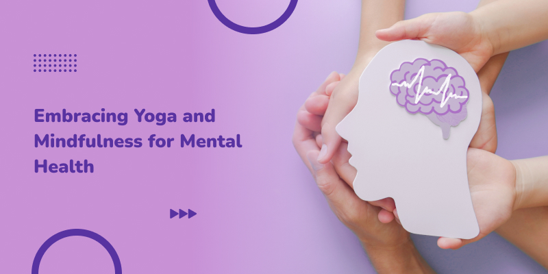 An adult and child’s hands gently protecting a brain, symbolizing mental health care through yoga and mindfulness.